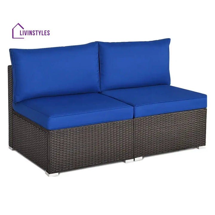 Ama 2-Piece Outdoor Wicker Armless Sofa - Sofa Set