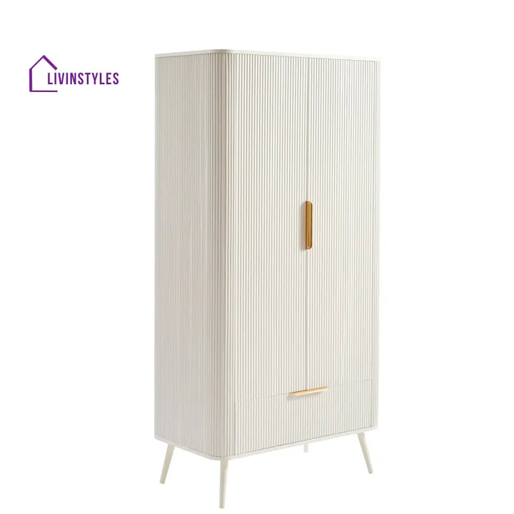 Amador 2 Door Wardrobe with Drawer - Warm White Wardrobe