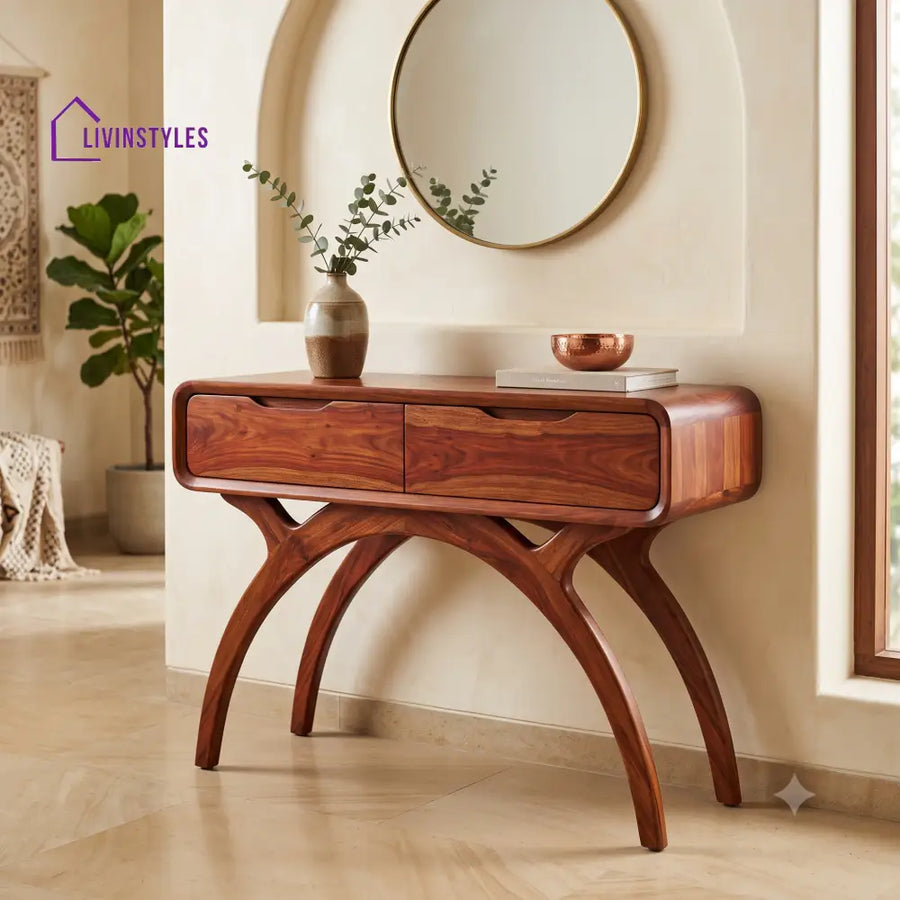 Amael Premium Wooden Console Table for Living Room | Entryway Table