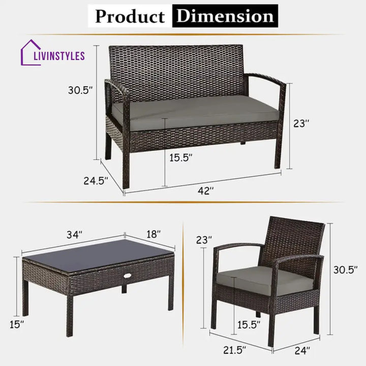 Aman 4 Seater Outdoor Sofa Set