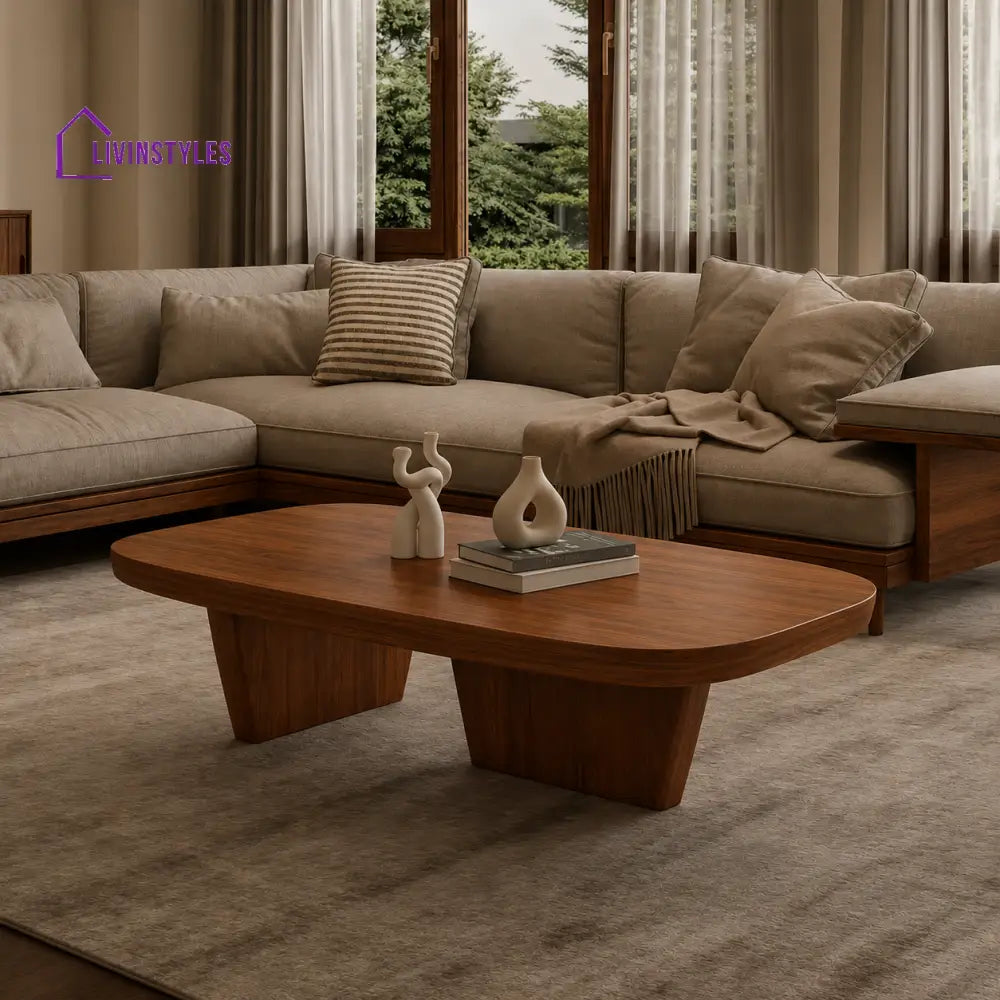 Aman Solid Wood Coffee Table for Living Room | Honey Finish