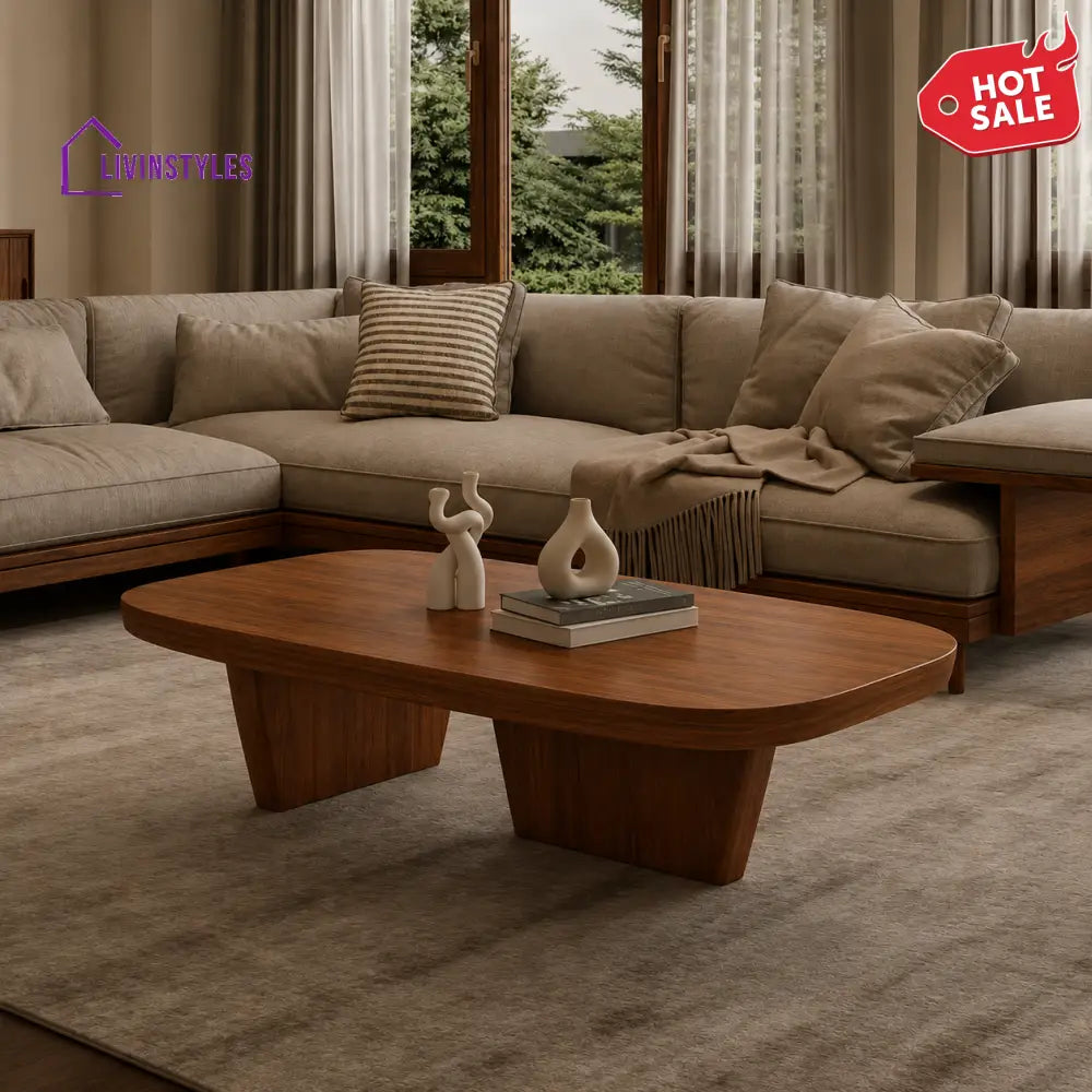 Aman Solid Wood Coffee Table for Living Room | Honey Finish