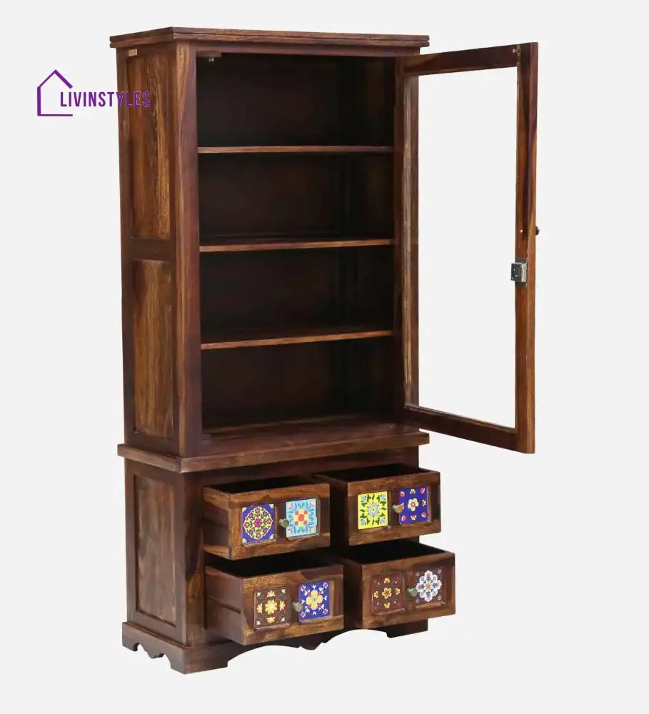 Amanda Contemporary Sheesham Wood Bookcase Study Table