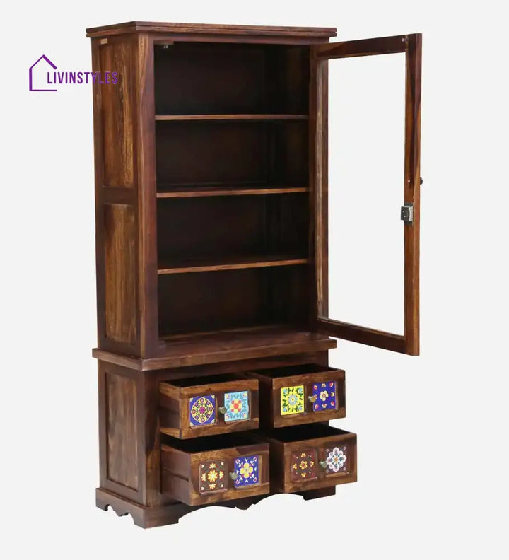 Amanda Contemporary Sheesham Wood Bookcase Study Table