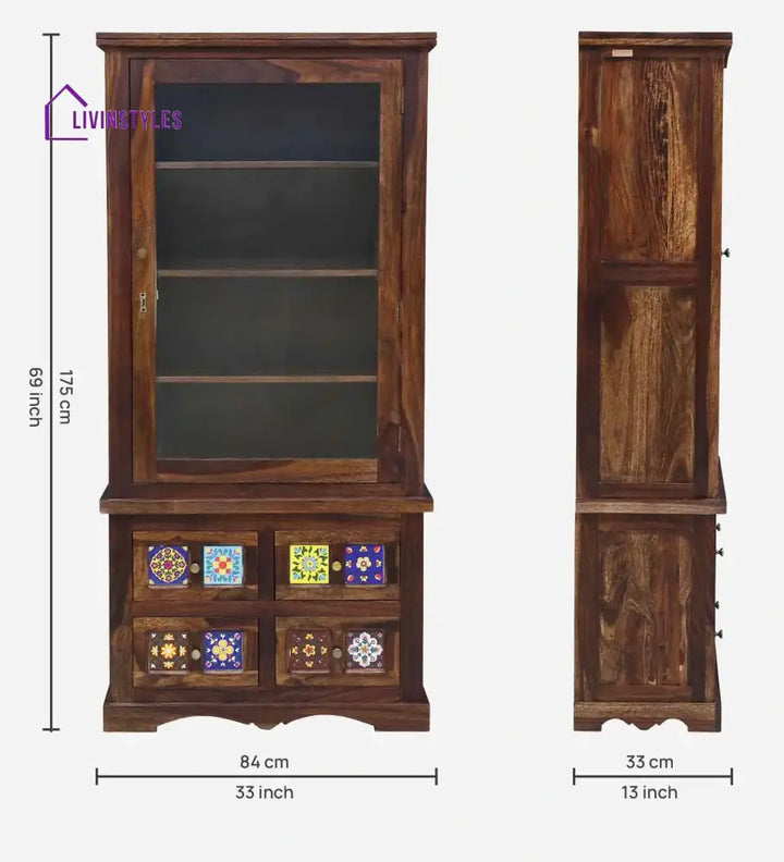 Amanda Contemporary Sheesham Wood Bookcase Study Table