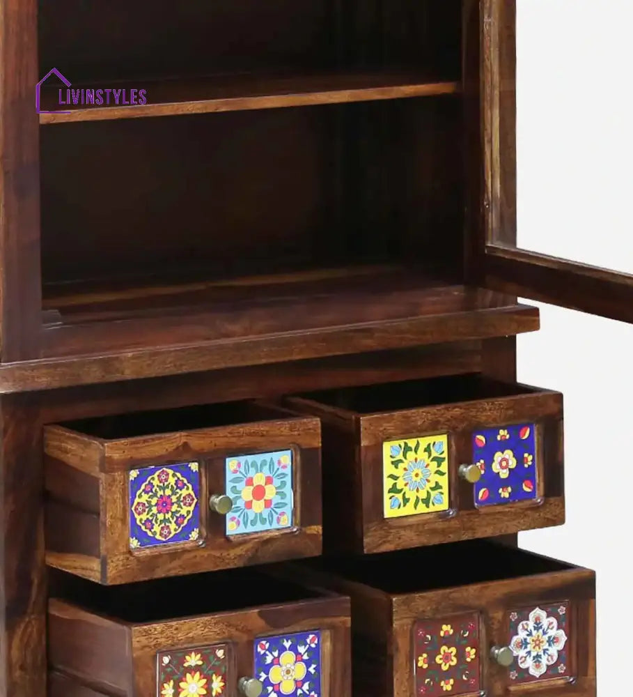 Amanda Contemporary Sheesham Wood Bookcase Study Table