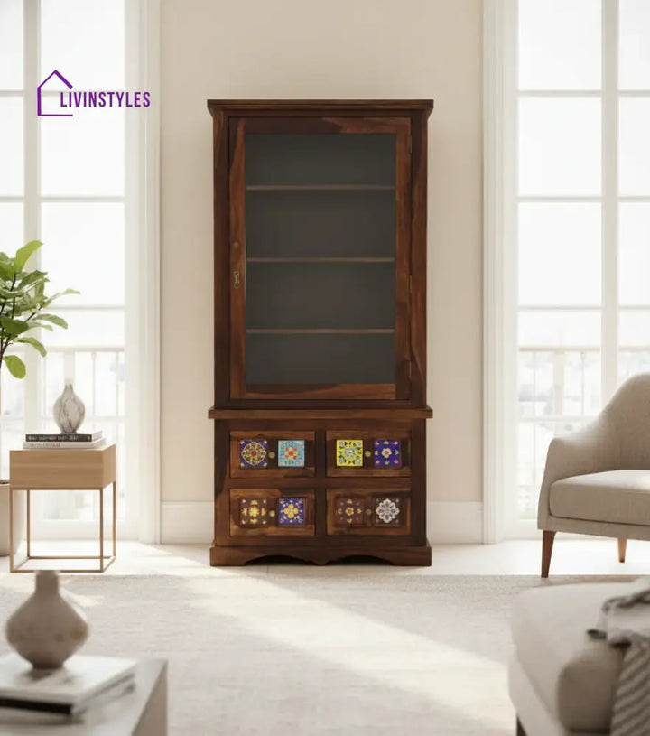 Amanda Contemporary Sheesham Wood Bookcase Study Table