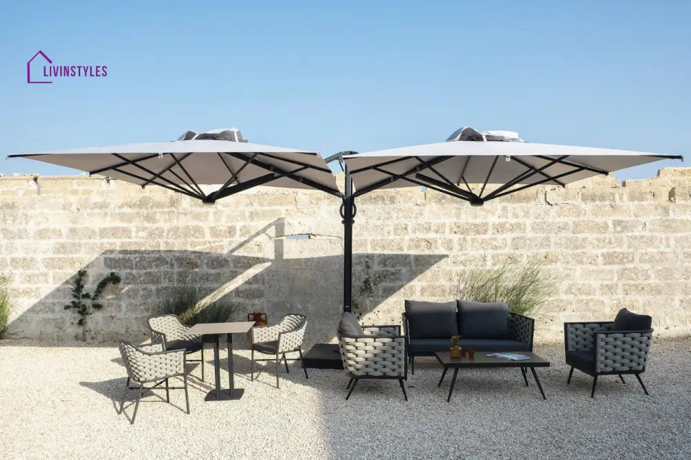 Amando Outdoor Sofa Set 3 Seater 2 Single seater and 1 Center Table Braided & Rope - Sofa Sets