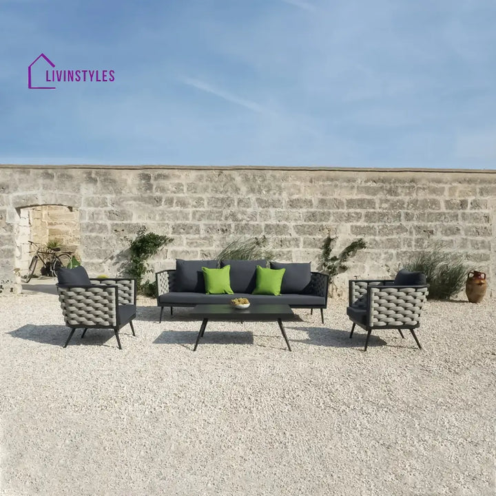 Amando Outdoor Sofa Set 3 Seater 2 Single seater and 1 Center Table Braided & Rope - Sofa Sets