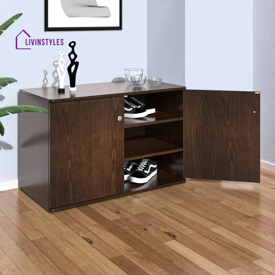 Nilkamal Churchill Shoe Cabinet (Classic Walnut) Classic Walnut Home Furniture