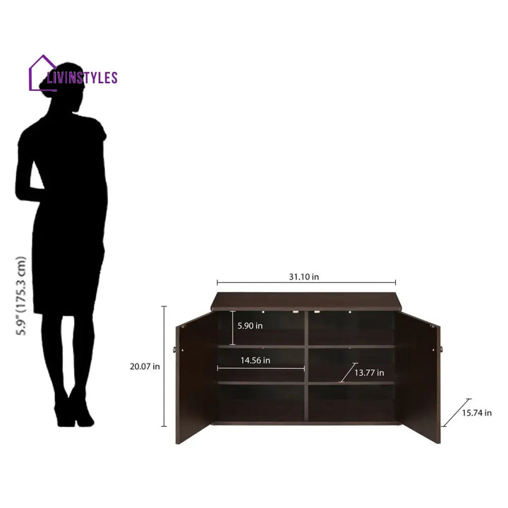 Nilkamal Churchill Shoe Cabinet (Classic Walnut) Home Furniture