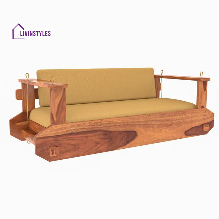 Amara Majestic Montage Style Handmade Soft Upholstery Wooden Swing for Home Swing