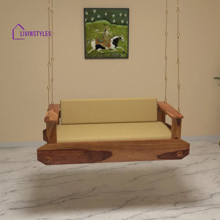 Amara Majestic Montage Style Handmade Soft Upholstery Wooden Swing for Home Swing