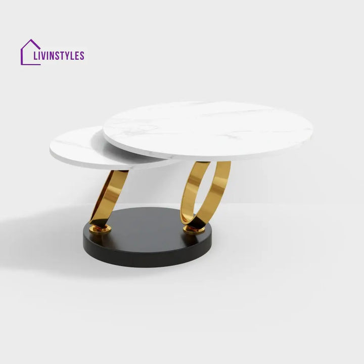 Amara Stainless Steel With Pvd Coated Coffee Table Ring-Shaped Metal Pedestal
