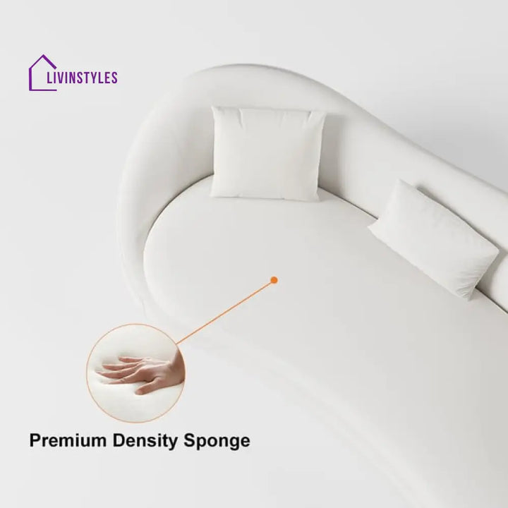Amara White Upholstered Sofa 3 Seater For Living Room