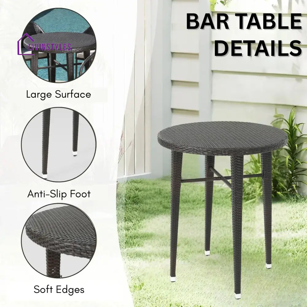 Amaris 5 Piece Outdoor Wicker Bar Set with High Top Table - Bar Set