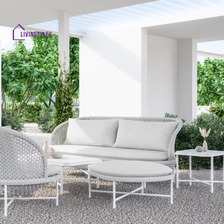 Amaris White 3 Seater Outdoor Sofa