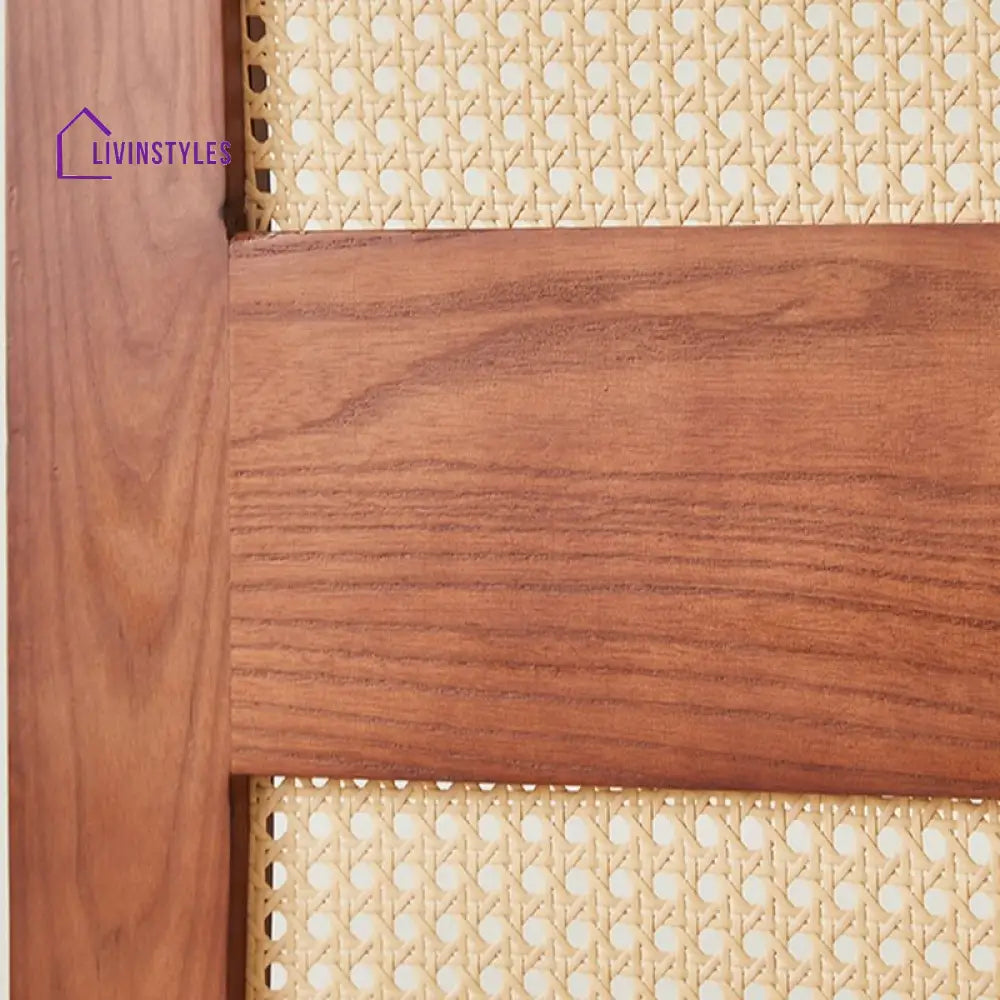 Amaris Wooden and Cane Weaving Room Partition for Living Room