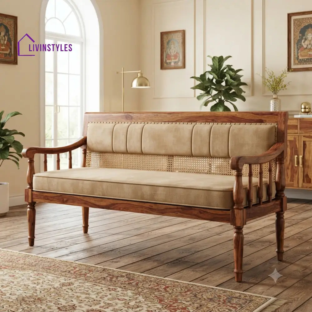 Amaris Wooden Bench for Living Room | Bedroom | Extra Seating
