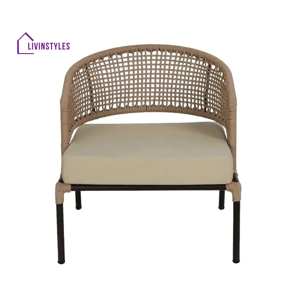 Amaya All-Weather Patio Rope Sofa Set with Glass Top Coffee Table - Sofa Set