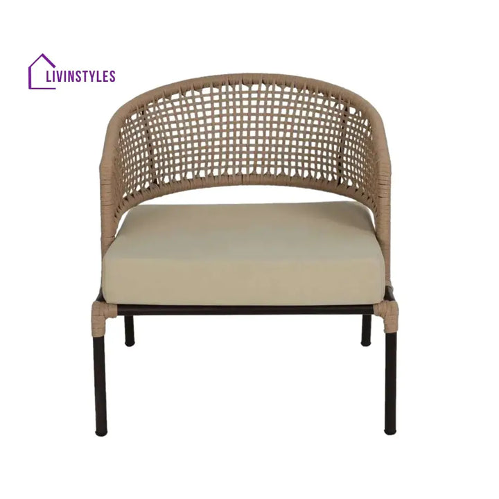 Amaya All-Weather Patio Rope Sofa Set with Glass Top Coffee Table - Sofa Set