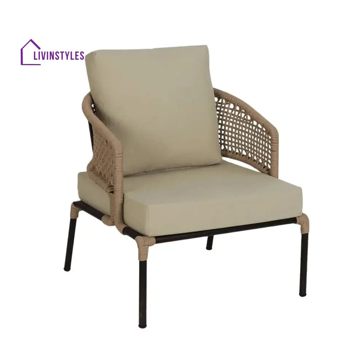 Amaya All-Weather Patio Rope Sofa Set with Glass Top Coffee Table - Sofa Set