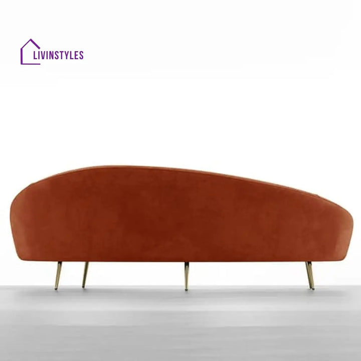 Amaya Bronze Velvet Curved Sofa 3 Seater