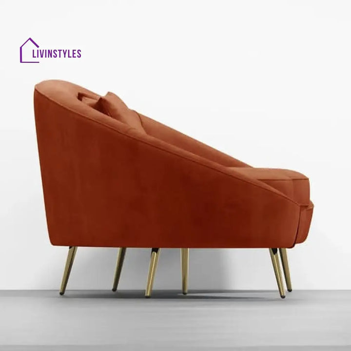 Amaya Bronze Velvet Curved Sofa 3 Seater