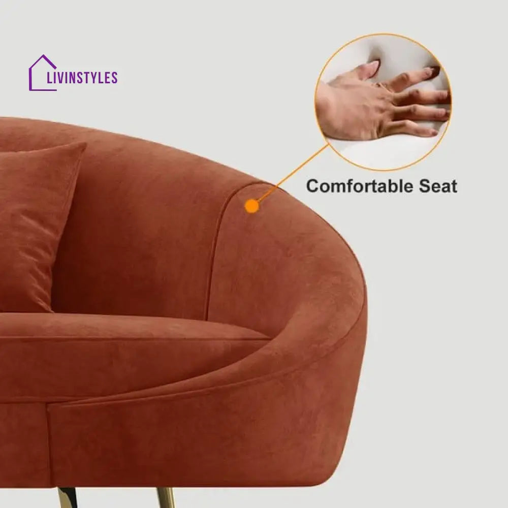 Amaya Bronze Velvet Curved Sofa 3 Seater