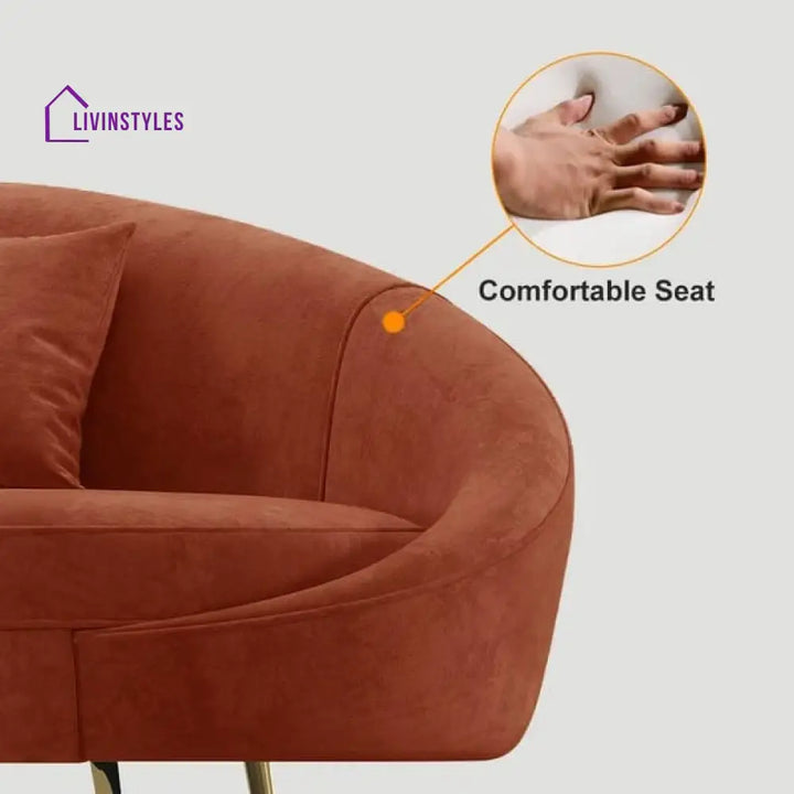 Amaya Bronze Velvet Curved Sofa 3 Seater