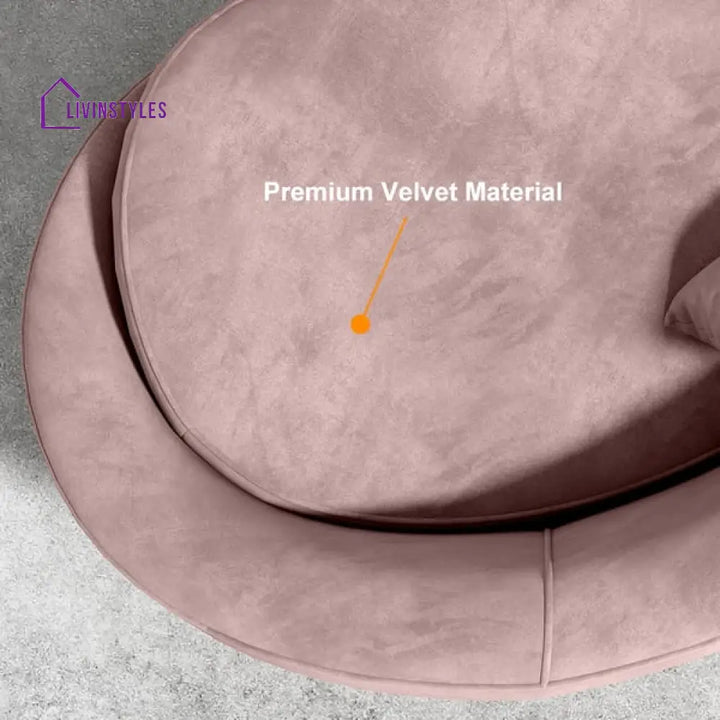 Amaya Pink Velvet Curved Sofa 3 Seater