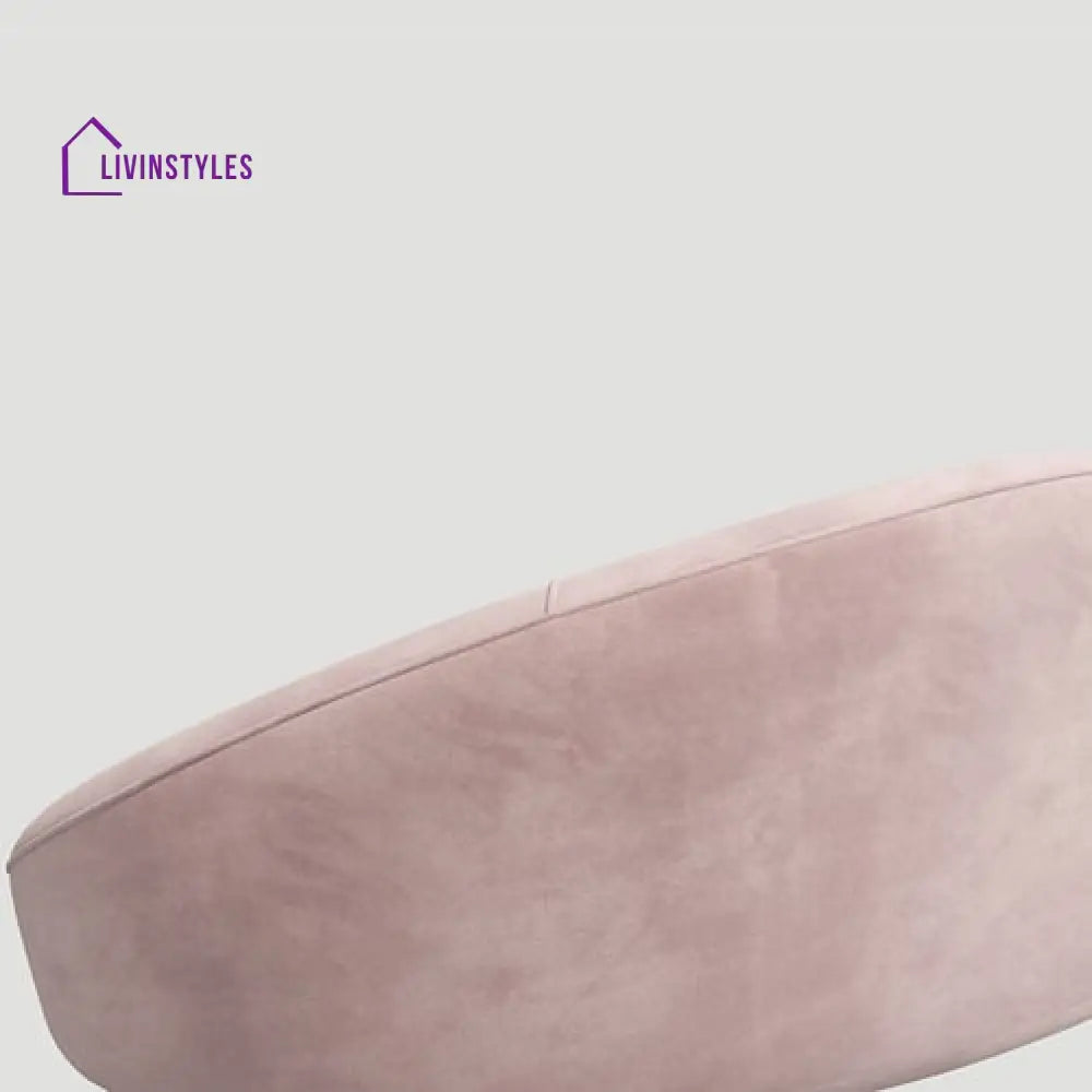 Amaya Pink Velvet Curved Sofa 3 Seater