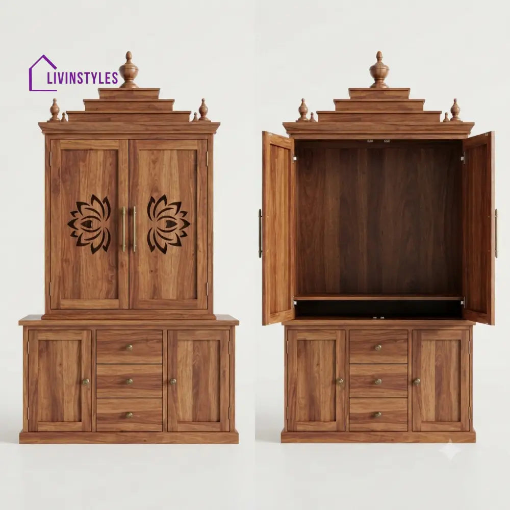 Amaya Premium Solid Wood Home Temple | Pooja Mandir for Home