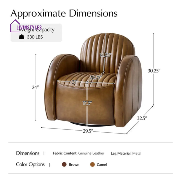 Amayra Solid Wood and Fabric Arm Chair | Living Room Chair | Lounge Chair - 360 Rotating