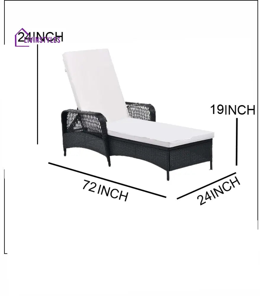 Amaze Outdoor Swimming Poolside Lounger Set of 2 (Black) - Loungers