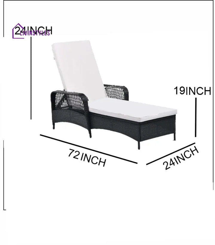 Amaze Outdoor Swimming Poolside Lounger Set of 2 (Black) - Loungers