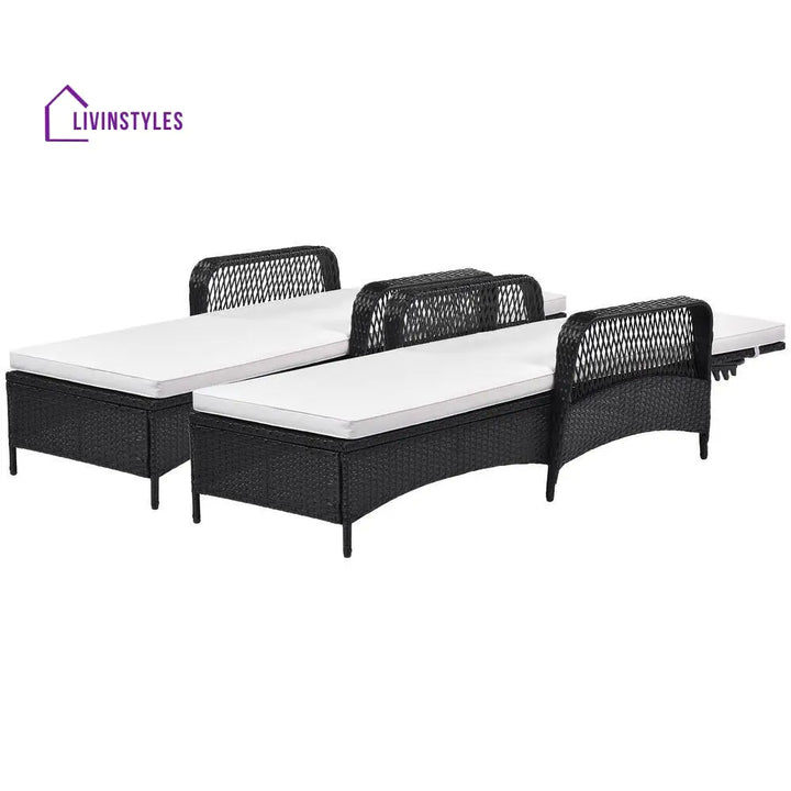Amaze Outdoor Swimming Poolside Lounger Set of 2 (Black) - Loungers