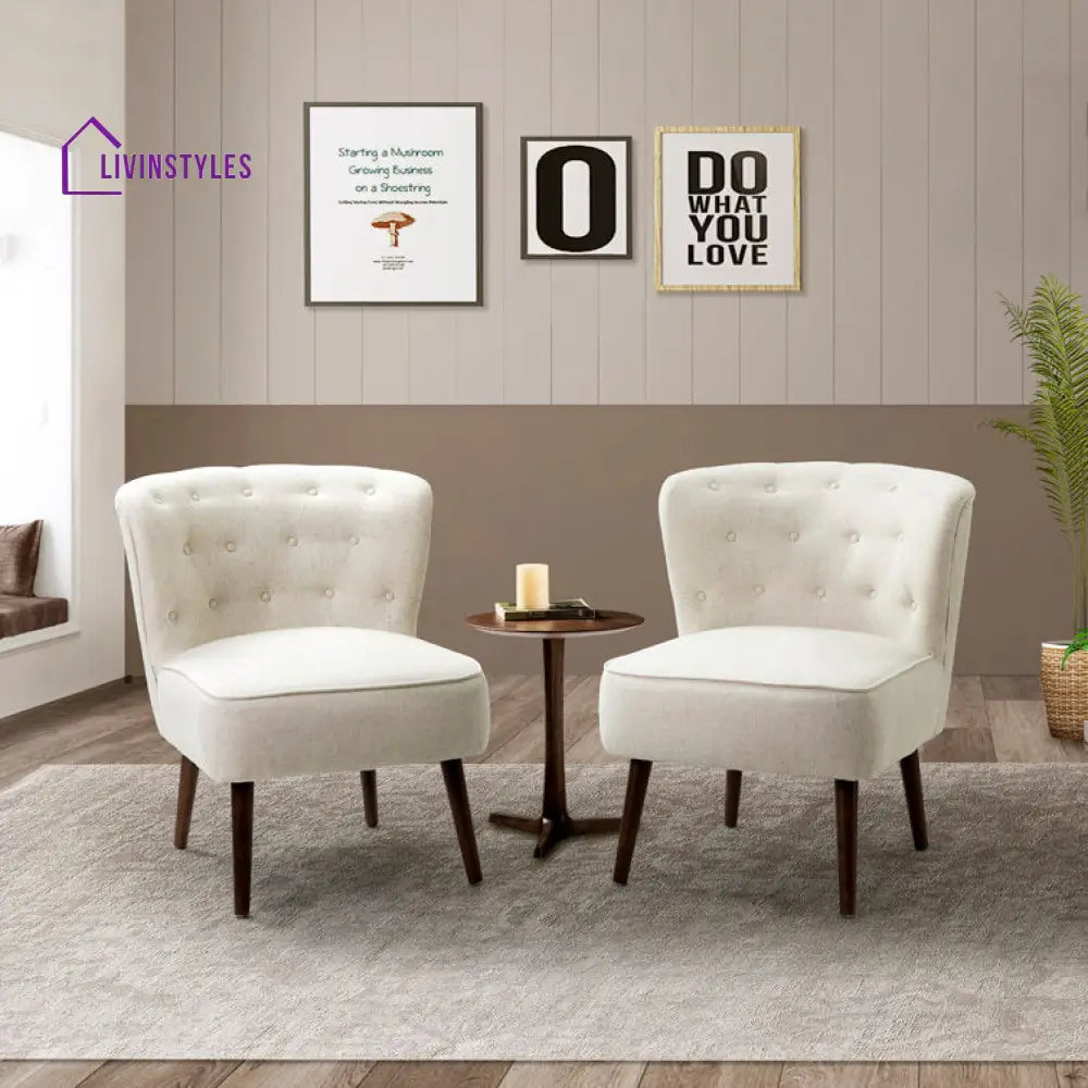 Ambika Solid Wood and Fabric Arm Chair | Living Room Chair | Lounge Chair