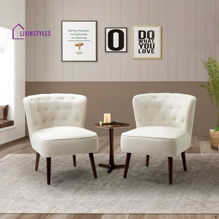 Ambika Solid Wood and Fabric Arm Chair | Living Room Chair | Lounge Chair