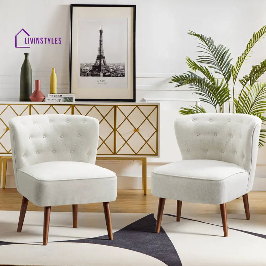 Ambika Solid Wood and Fabric Arm Chair | Living Room Chair | Lounge Chair