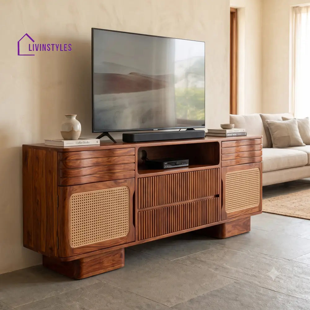 Ambre Solid Sheesham Wood Tv Unit for Living Room | Tv Cabinet | Tv Console Unit