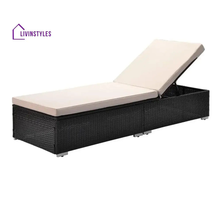 Ambria Outdoor Wicker Lounge Chairs Set of 2 With Side Table - Lounger Set