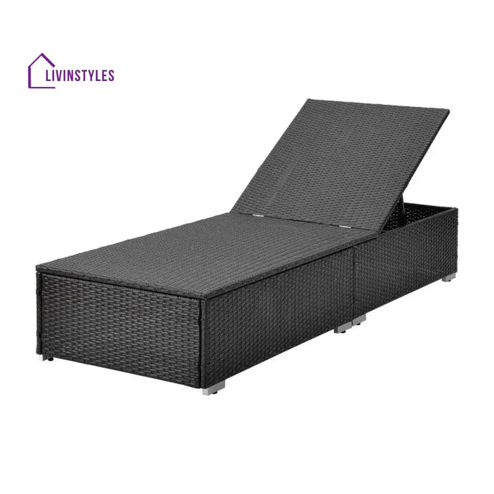 Ambria Outdoor Wicker Lounge Chairs Set of 2 With Side Table - Lounger Set