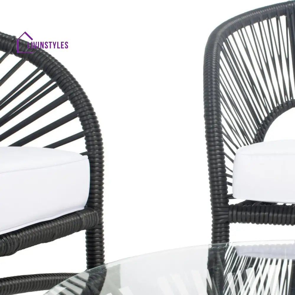Amedea Outdoor Sofa Set 2 Seater 2 Single seater and 1 Center Table (Black + White) - Sofa Sets