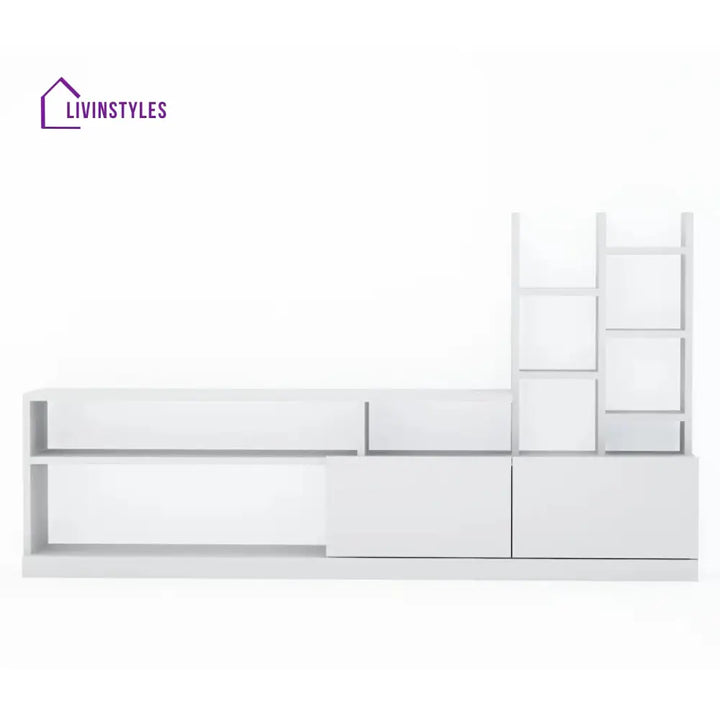 Amelia White Finish Tv Unit Stand for Living Room