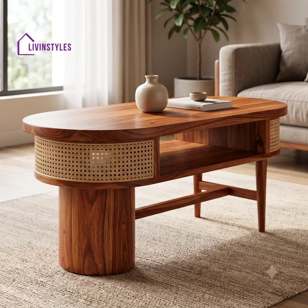 Amélie Wooden Coffee Table for Living Room | Tea Table | Teapoy | Center table
