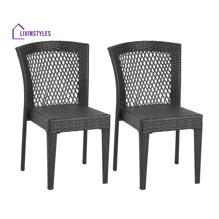 Aminata Outdoor Rattan Wicker Patio Dining Chairs - Dinning Chairs