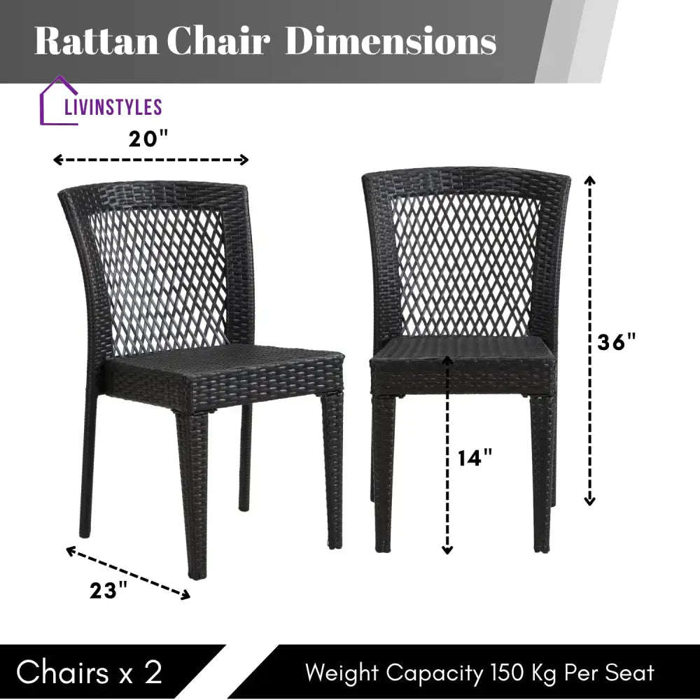 Aminata Outdoor Rattan Wicker Patio Dining Chairs - Dinning Chairs