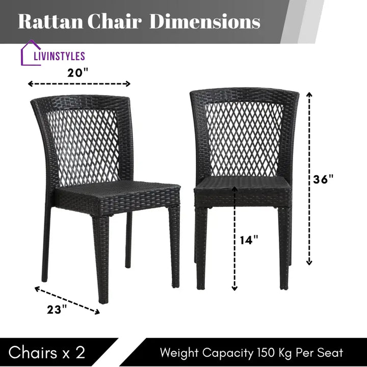 Aminata Outdoor Rattan Wicker Patio Dining Chairs - Dinning Chairs