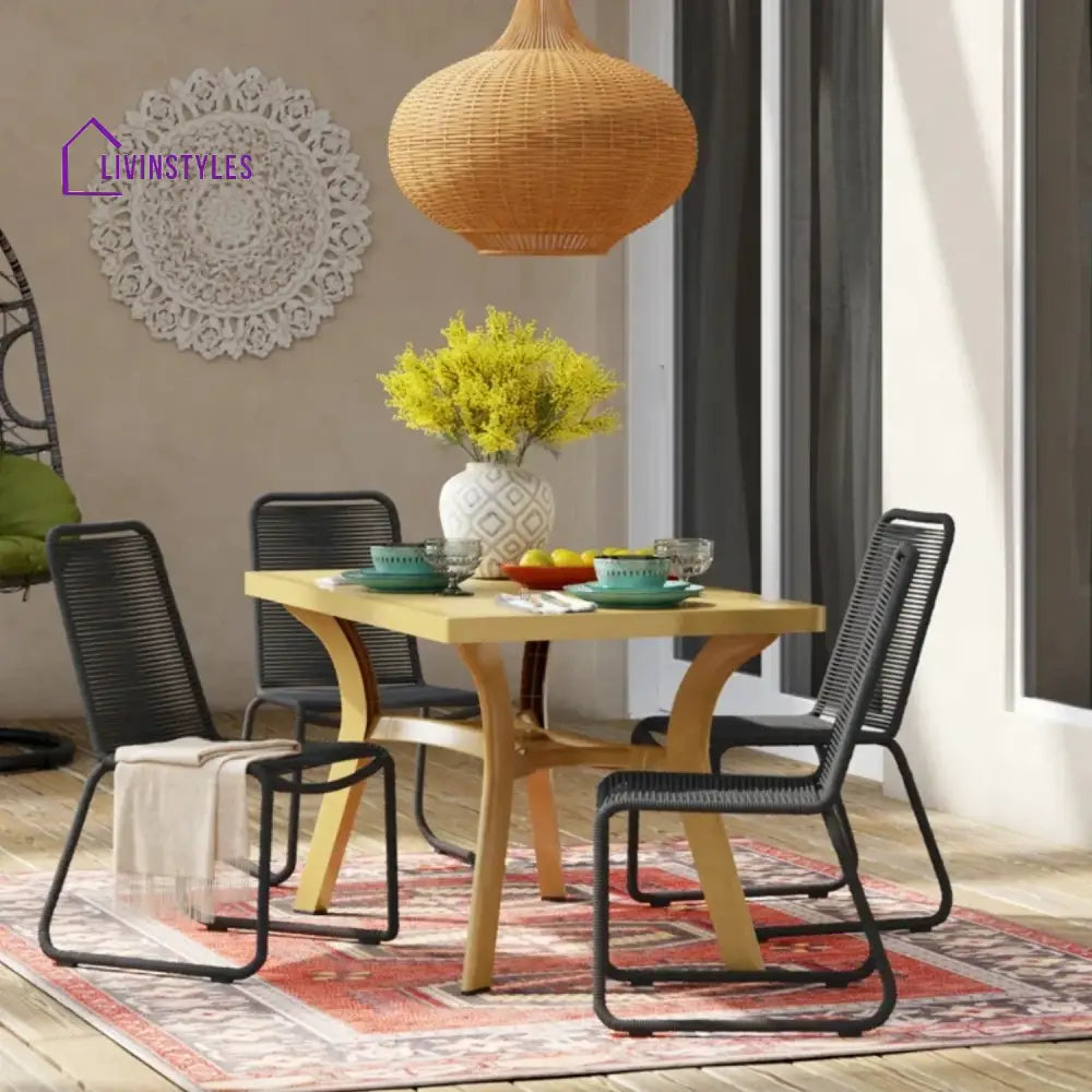 Amirah 2-Piece Outdoor Rope Patio Dining Chairs - Dinning Chairs